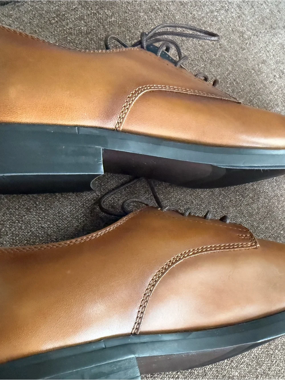 Nordstrom Tan Leather Cap-Toe Derby Shoes